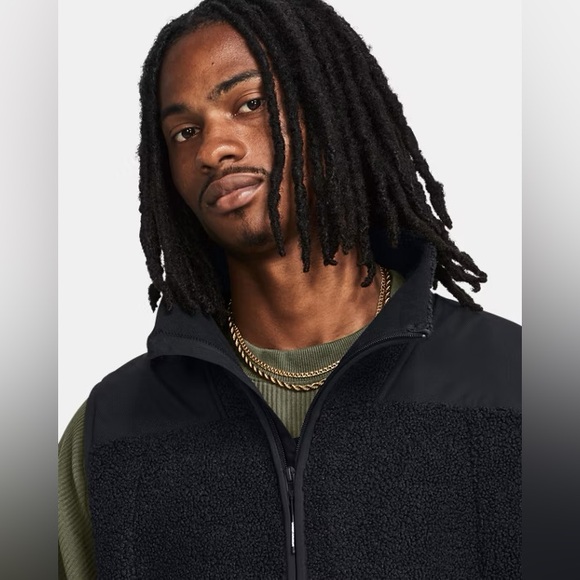 Under Armour Men’s UA Mission Vest Boucle Sherpa Fleece Black Size Large - Picture 5 of 11